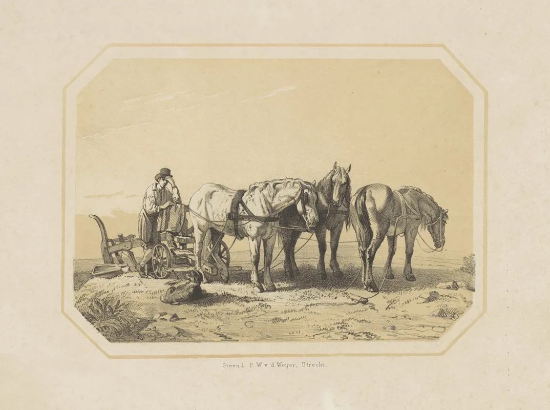 Paarden Voor Een Ploeg Wall Art by Pieter Wilhelmus van de Weijer - High-Resolution Digital Print