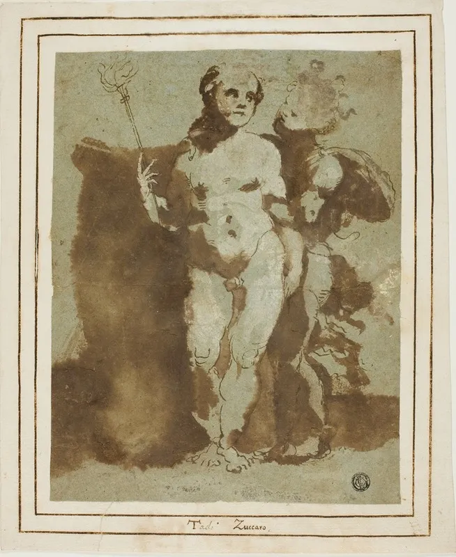 Pagan Child Couple Wall Art by Circle of Domenico Beccafumi - High-Resolution Digital Print