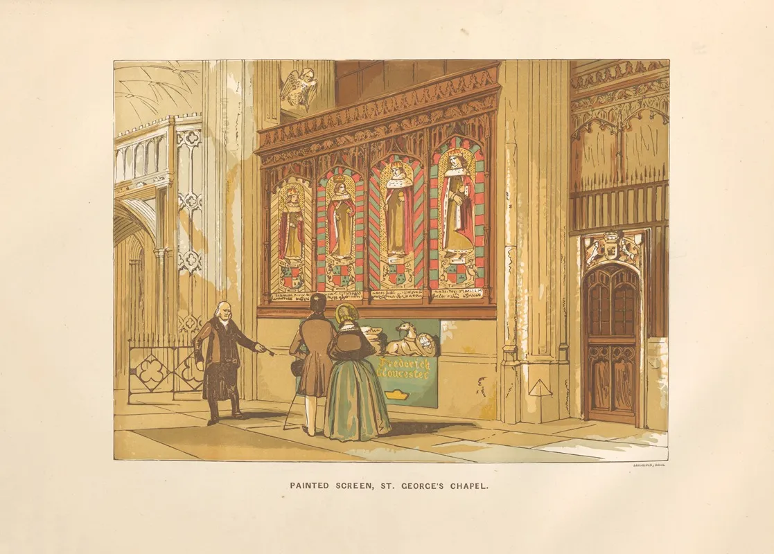 Painted Screen In St Georges Chapel Windsor Wall Art by Charles Knight - High-Resolution Digital Print