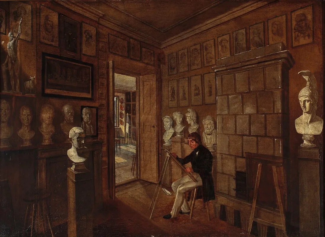 Painter In The Studio Wall Art by Aleksander Kokular - High-Resolution Digital Print