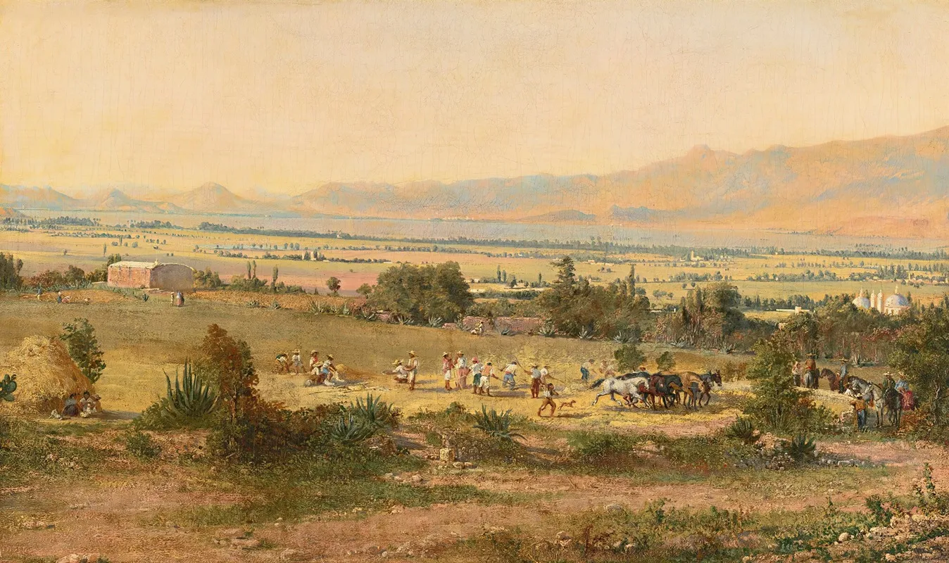 Paisaje Del Valle De Mexico Con El Lago De Texcoco