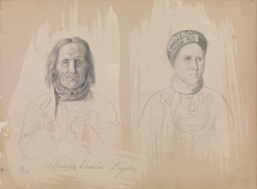 Pal Knutsen Enderud Uvdal And Woman Wall Art by Adolph Tidemand - High-Resolution Digital Print