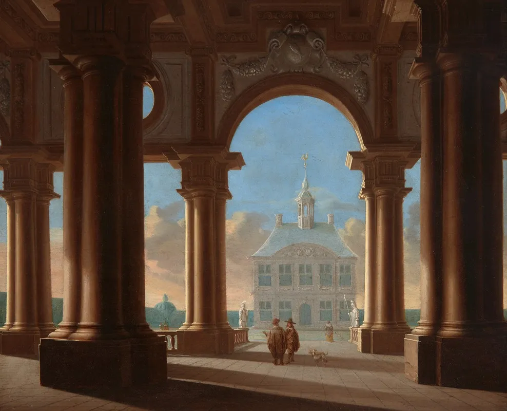 Palace Entrance Architectural Study Wall Art by Daniël de Blieck - High-Resolution Digital Print