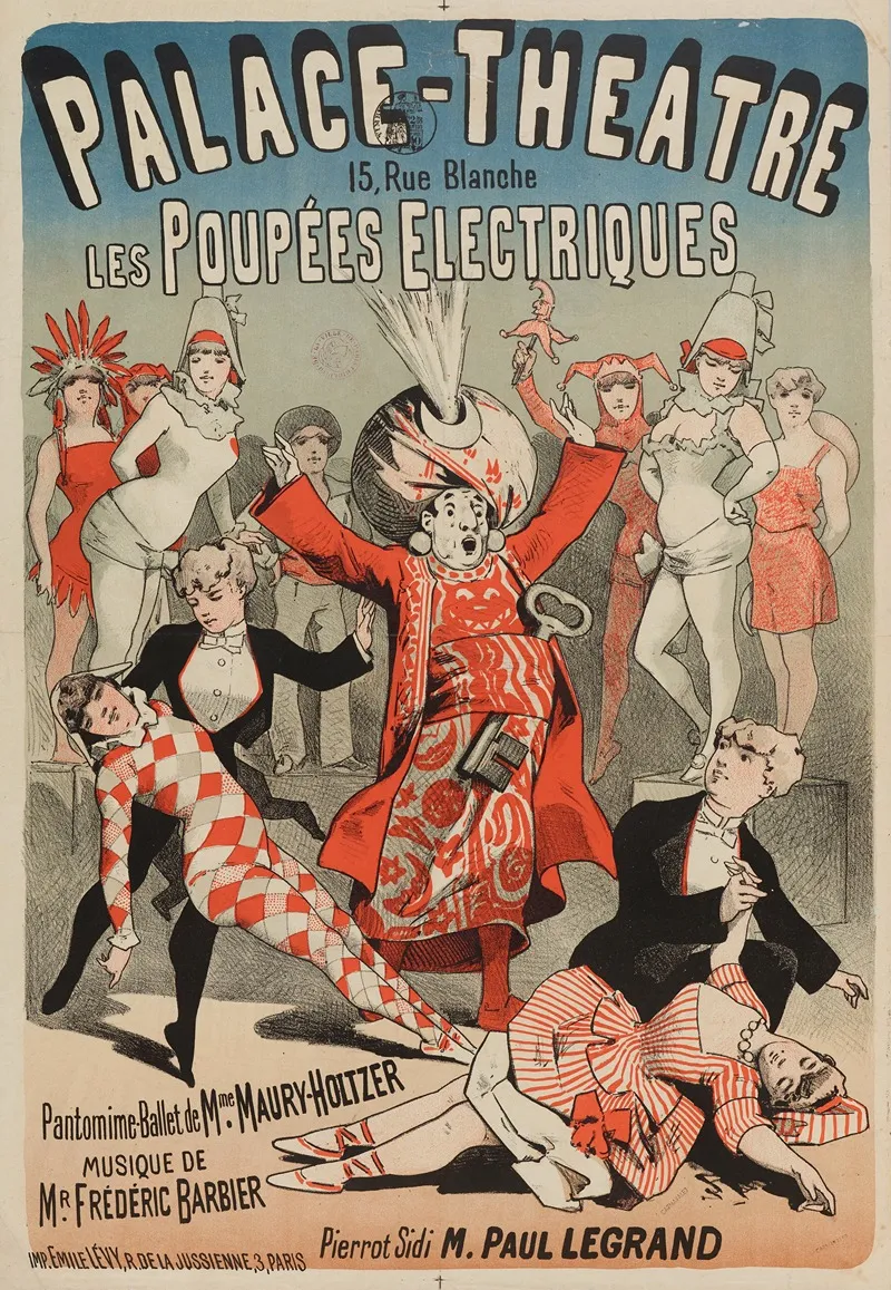 Palace Theatre 15 Rue Blanche Les Poupees Electriques Wall Art by Imp. Emile Lévy - High-Resolution Digital Print