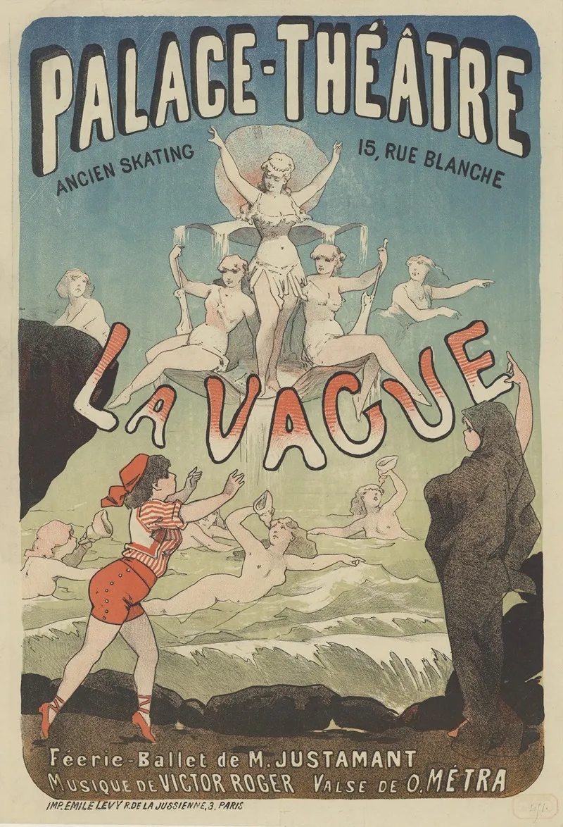 Palace Theatre Ancien Skating 15 Rue Blanche La Vague Wall Art by Imp. Emile Lévy - High-Resolution Digital Print