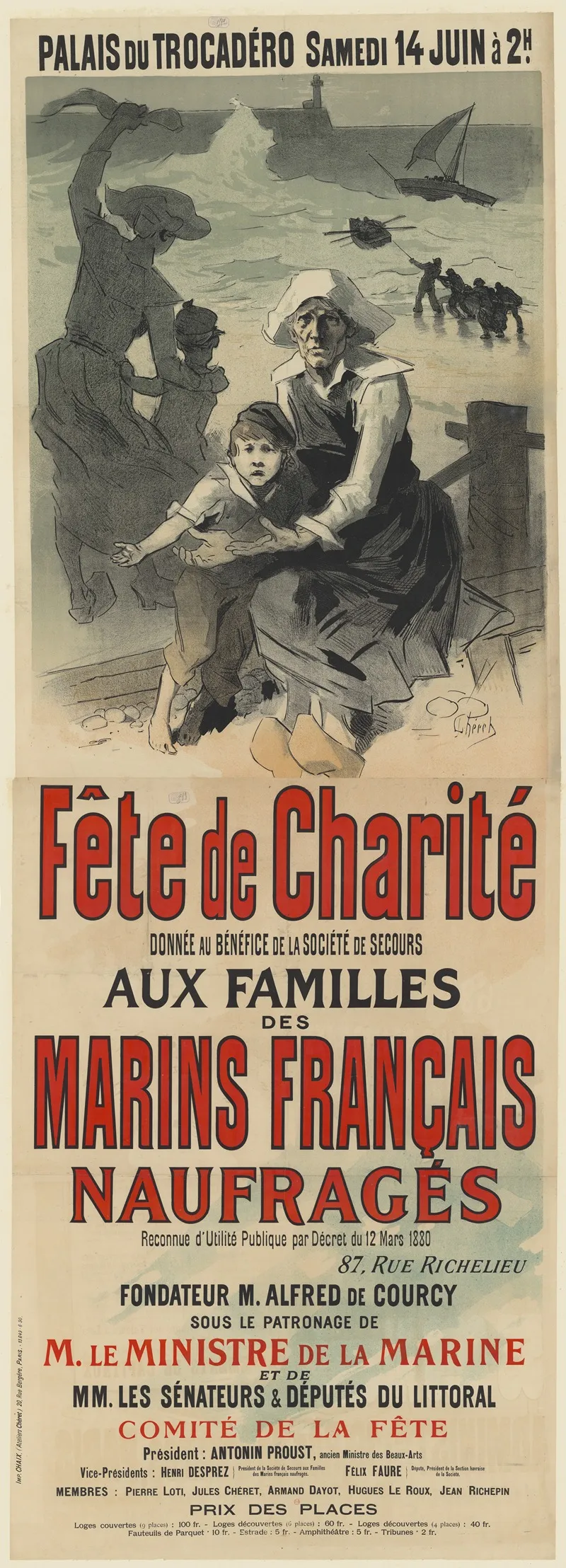 Palais Du Trocadero Samedi 14 Juin A 2h Fete De Charite Donnee Au Benefice De La Societe De Secours Des Marins Francais Naufrages