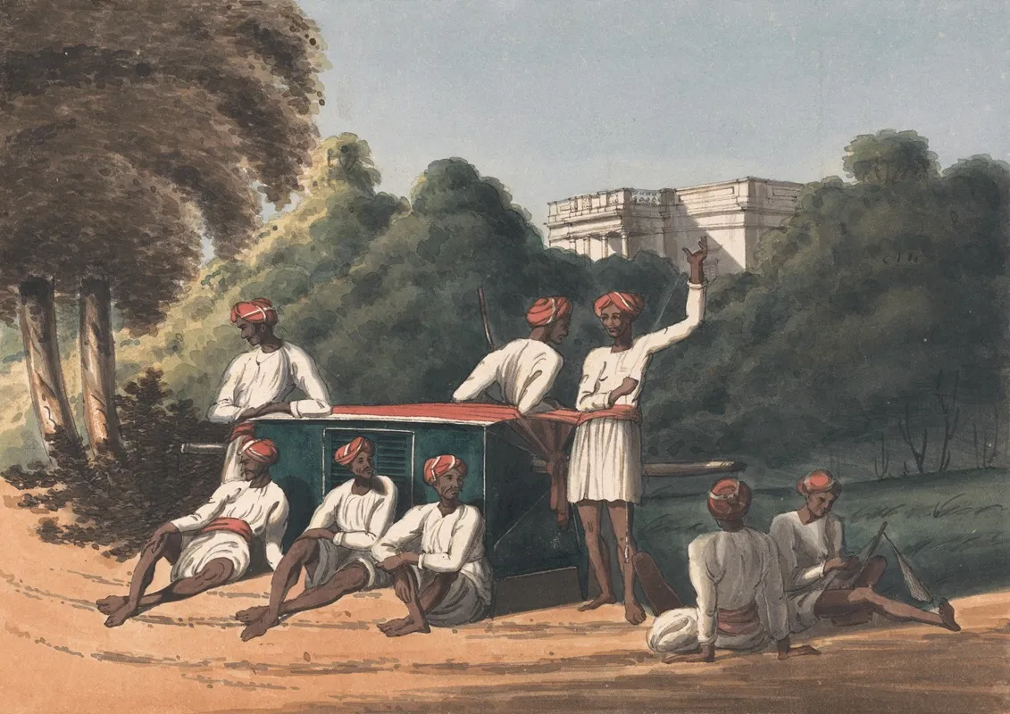 Palankeen Bearers Wall Art by John Gantz - High-Resolution Digital Print