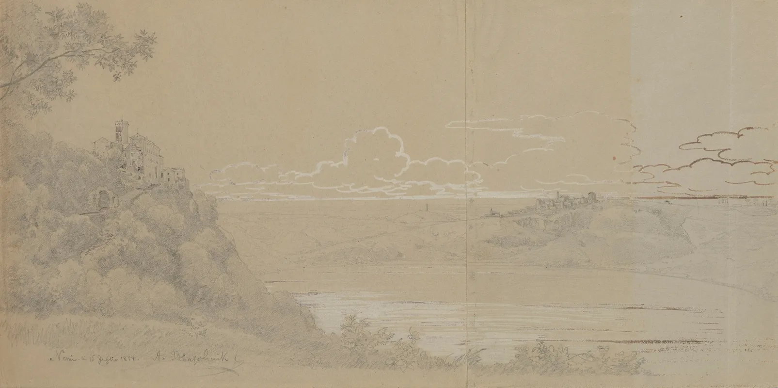 Palazzo Ruspoli By Lake Nemi In The Distance The Town Of Genzano Di Roma