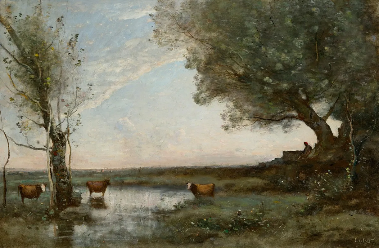 Paluds Antiques 2 Wall Art by Jean-Baptiste-Camille Corot - High-Resolution Digital Print