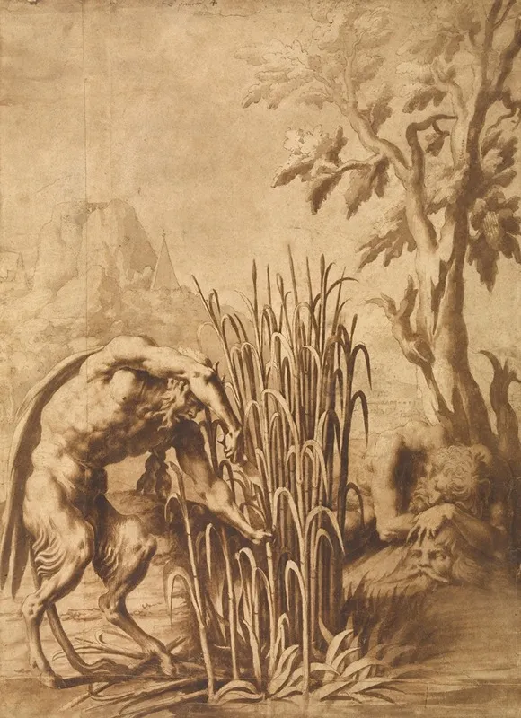Pan Cuts The Reed Into Which The Nymph Syrinx Has Turned
