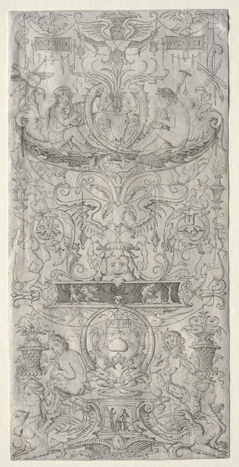 Panel Of Ornament Inscribed Victoria Augusta