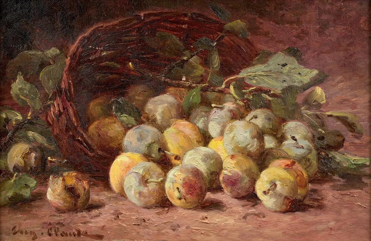 Panier De Reines Claudes Renversees Wall Art by Eugène Claude - High-Resolution Digital Print