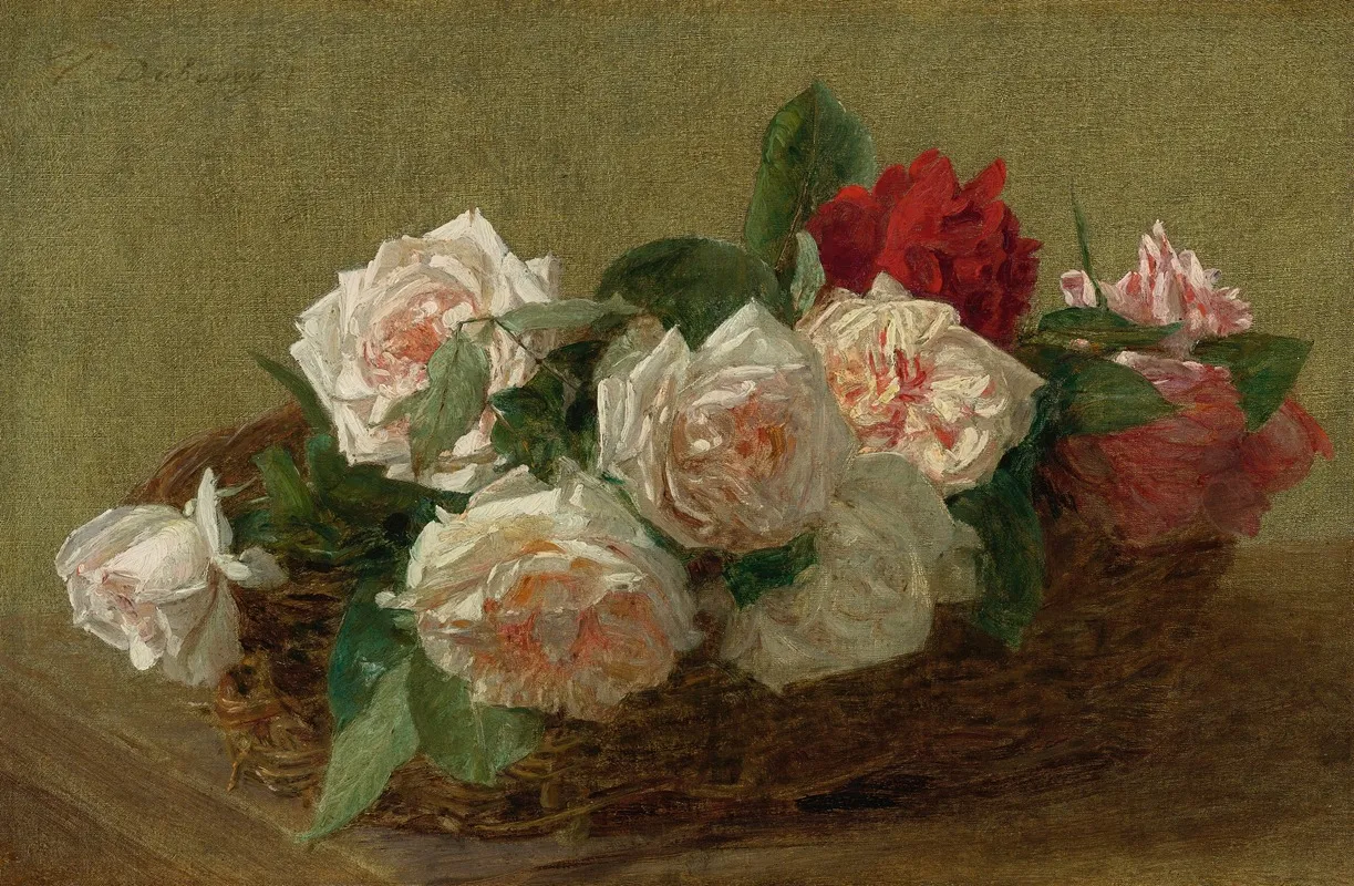 Panier De Roses Wall Art by Victoria Fantin-Latour - High-Resolution Digital Print