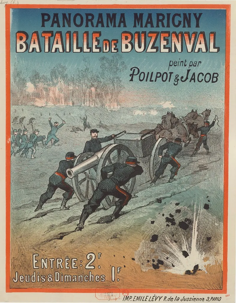 Panorama Marigny Bataille De Buzenval Peint Par Poilpot Jacob Wall Art by Imp. Emile Lévy - High-Resolution Digital Print