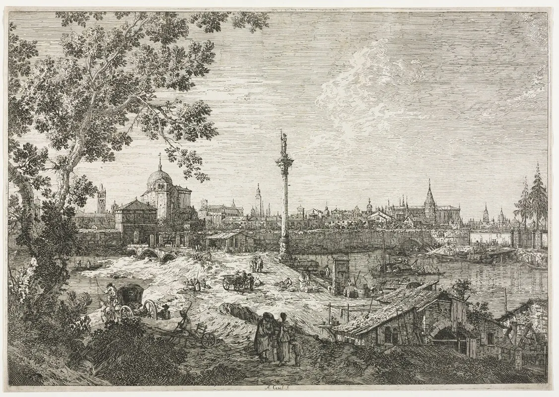 Panorama Of A City On A River Wall Art by Canaletto - High-Resolution Digital Print