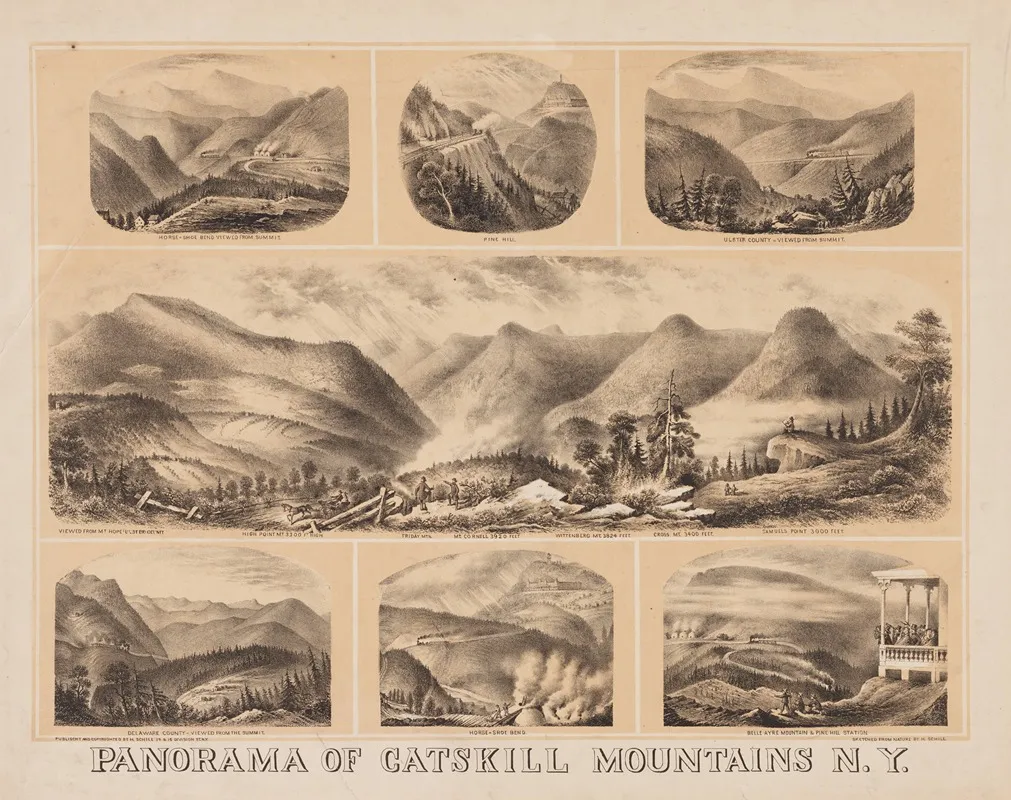Panorama Of Catskill Mountains N Y Wall Art by Henry Jerome Schile - High-Resolution Digital Print