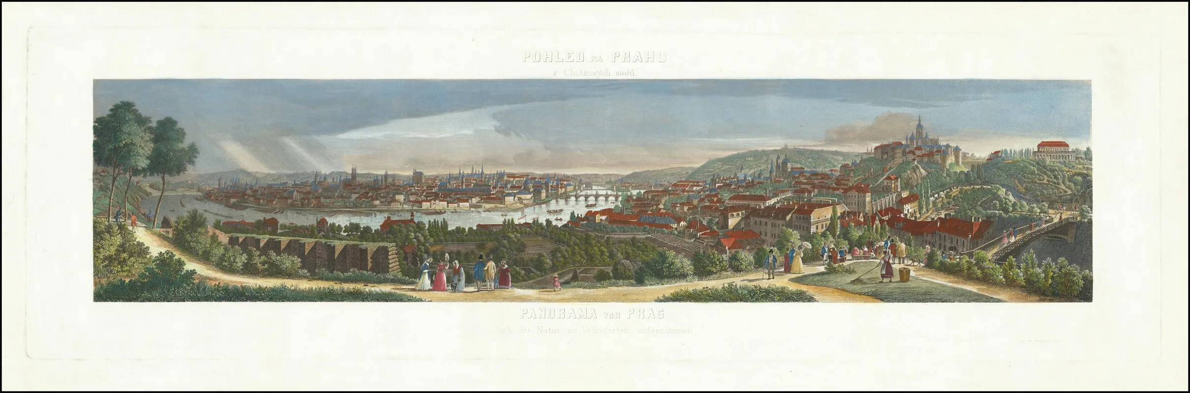 Panorama Von Prag Nach Der Natur Im Volksgarten Aufgenommen Wall Art by Vinzenz Morstadt - High-Resolution Digital Print