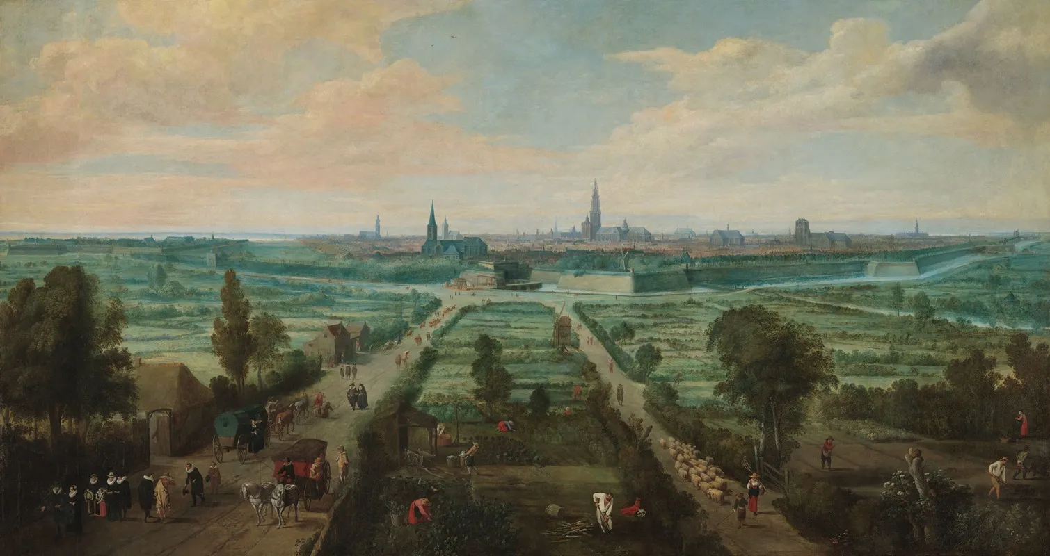 Panoramic View Of Antwerp From The East