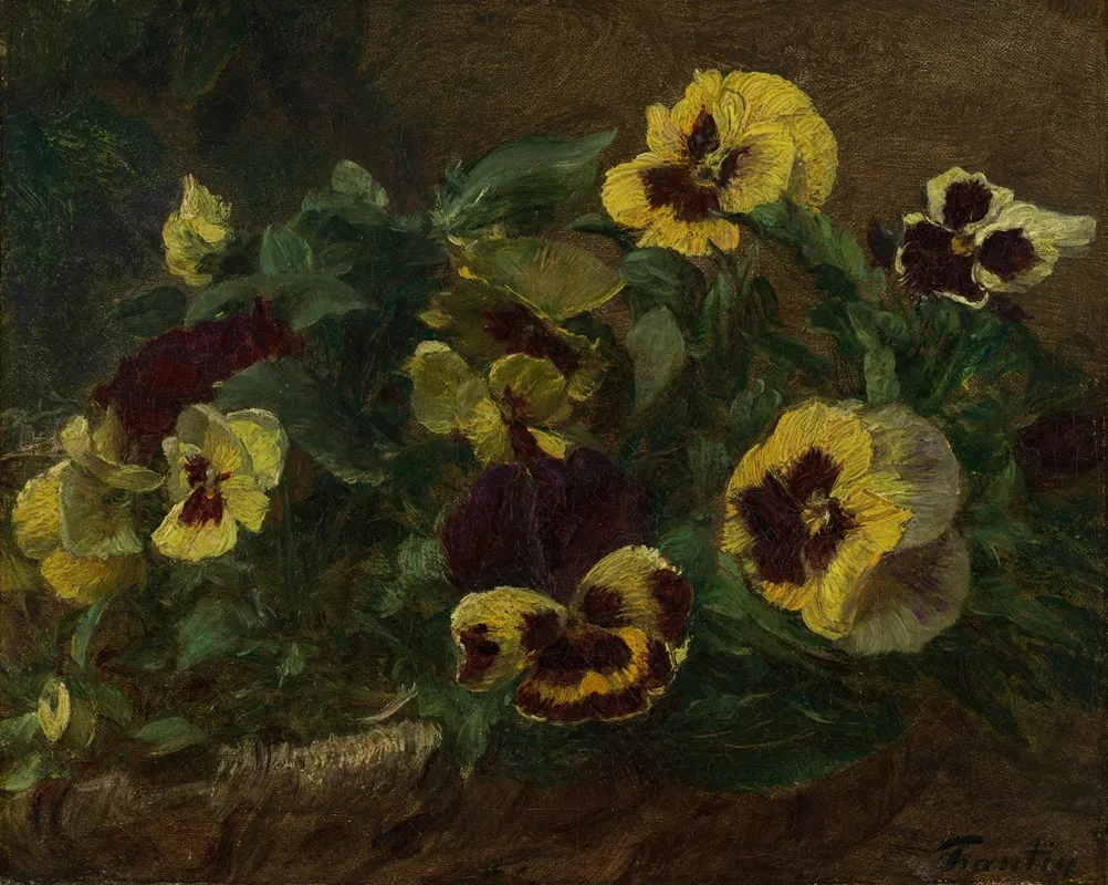 Pansies 5 Wall Art by Henri Fantin-Latour - High-Resolution Digital Print