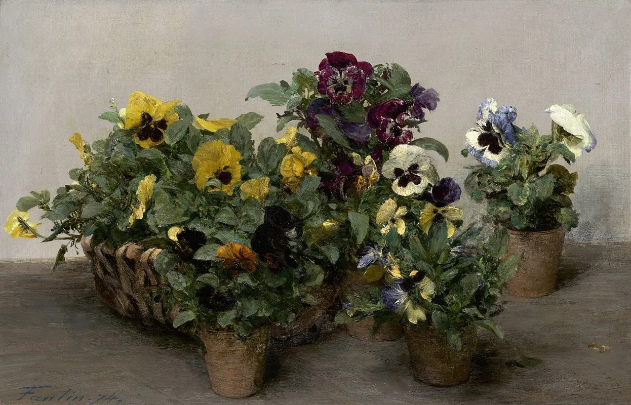 Pansies Wall Art by Henri Fantin-Latour - High-Resolution Digital Print