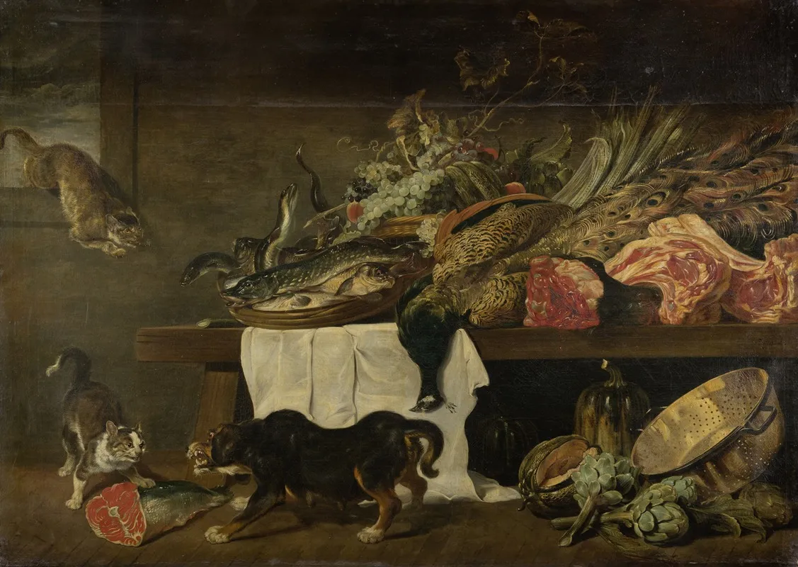 Pantry With Game Wall Art by Pieter Snyers - High-Resolution Digital Print