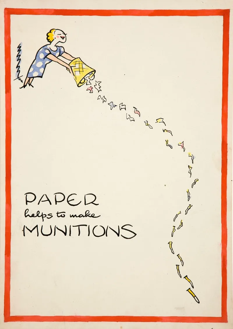 Paper Helps To Make Munitions Wall Art by Cyril Kenneth Bird (Fougasse)   - High-Resolution Digital Print