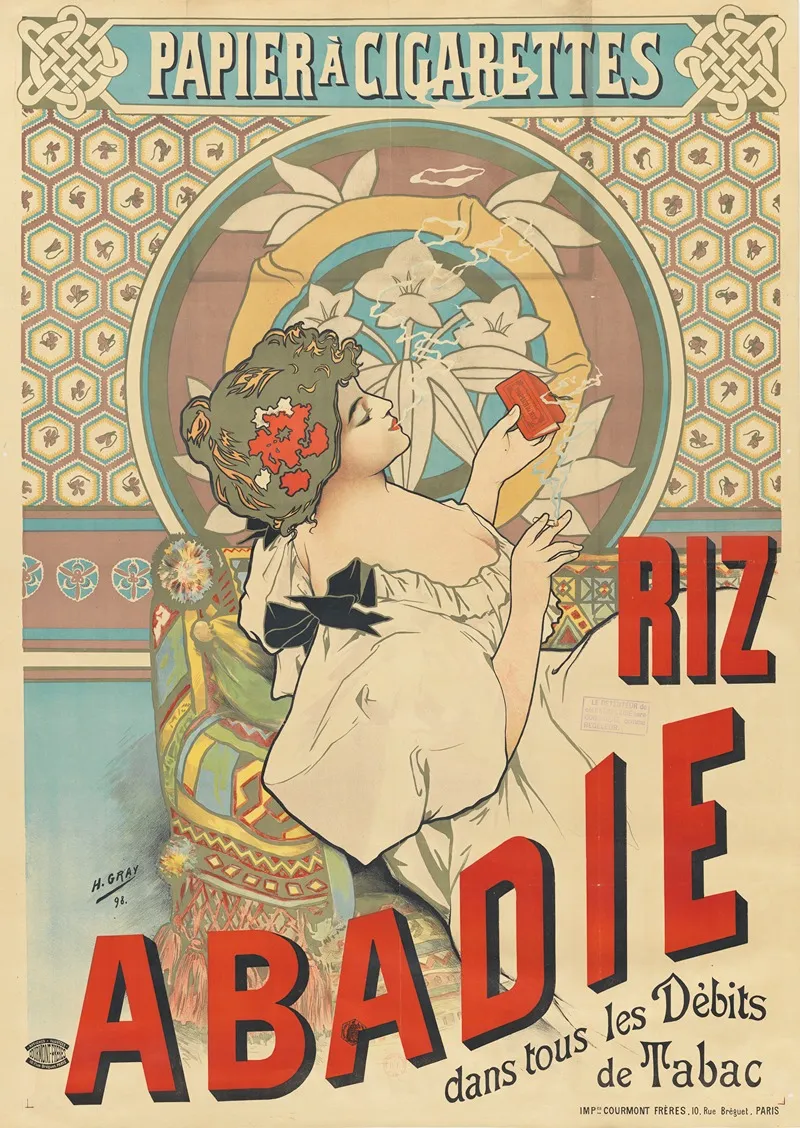 Papier A Cigarette Riz Abadie Wall Art by Henri Boulanger Gray - High-Resolution Digital Print