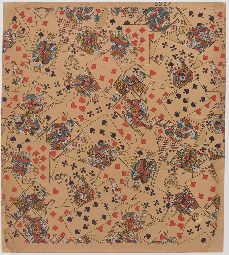 Papier Peint A Decor De Cartes A Jouer Wall Art by Jouanny - High-Resolution Digital Print
