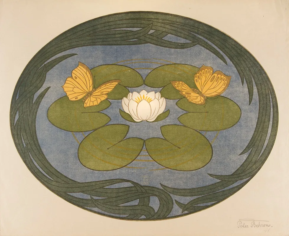 Papillons Sur Nenuphars Wall Art by Peter Behrens - High-Resolution Digital Print
