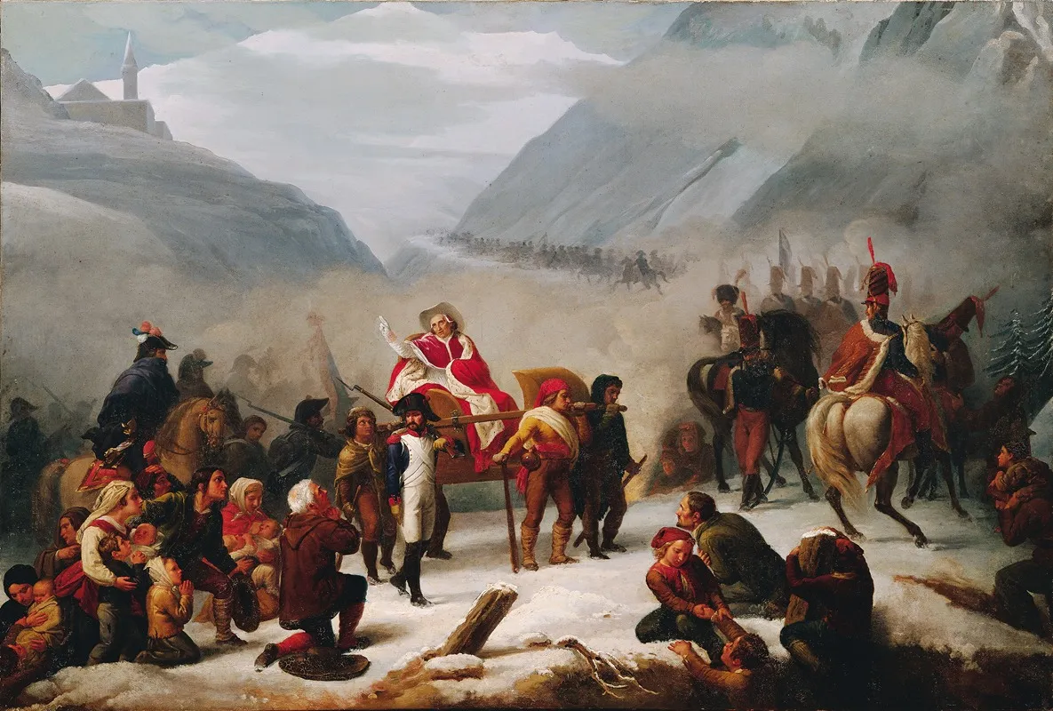 Papst Pius Vii Uberschreitet Die Alpen Wall Art by Giuseppe Sogni - High-Resolution Digital Print