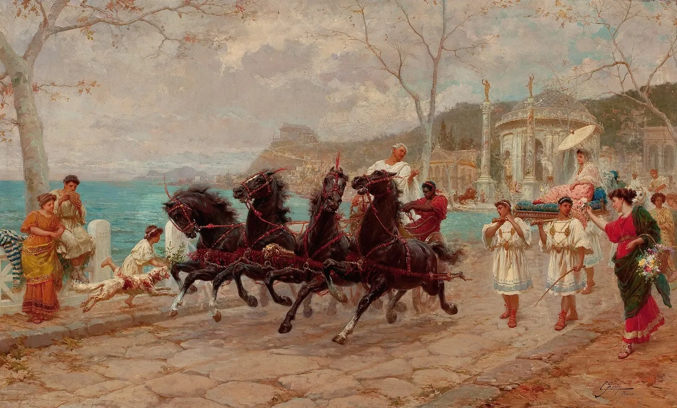 Parade Scene Rome Wall Art by Ettore Forti - High-Resolution Digital Print