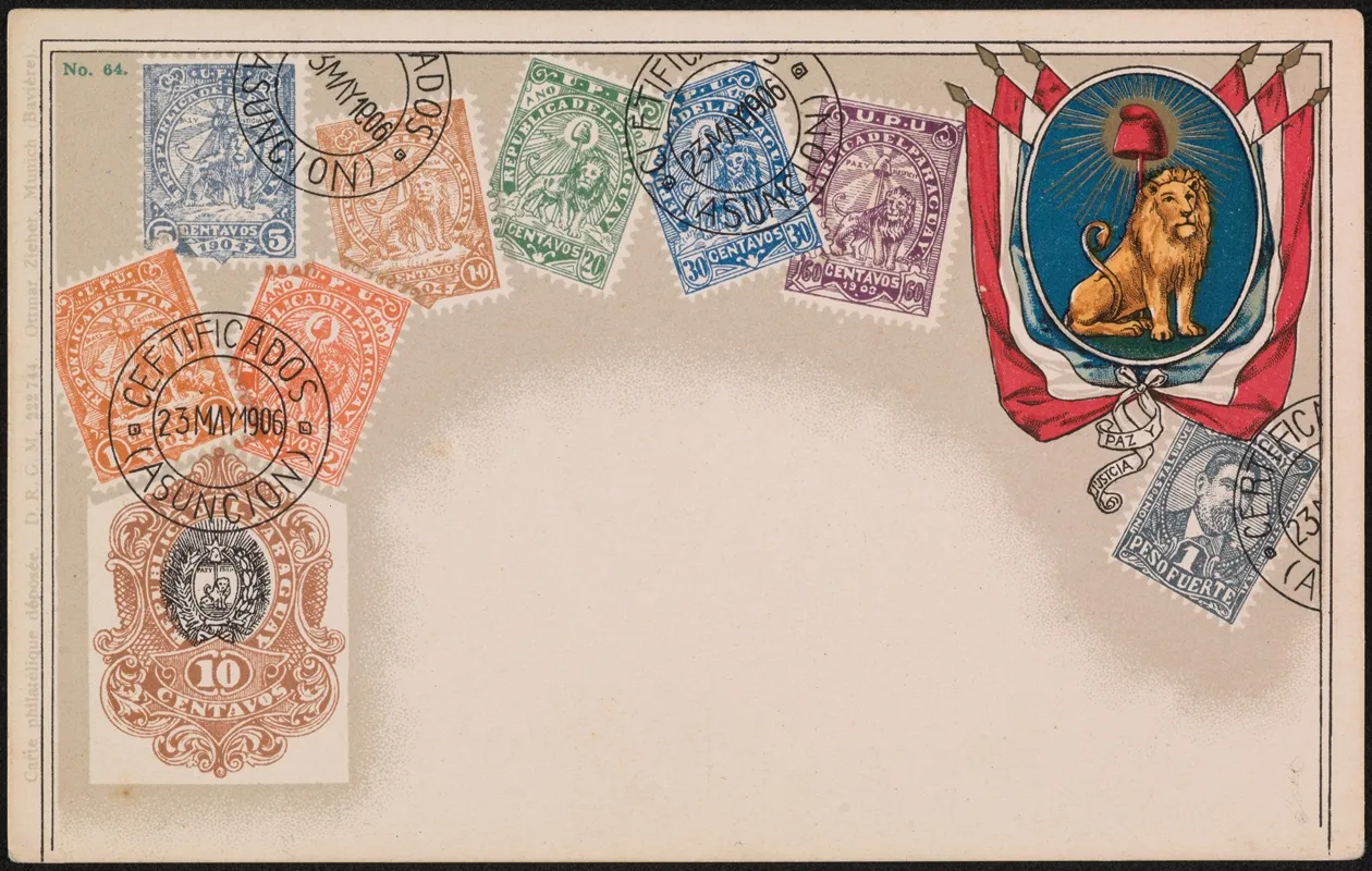 Paraguayan Postage Stamps Wall Art by Ottmar Zieher - High-Resolution Digital Print