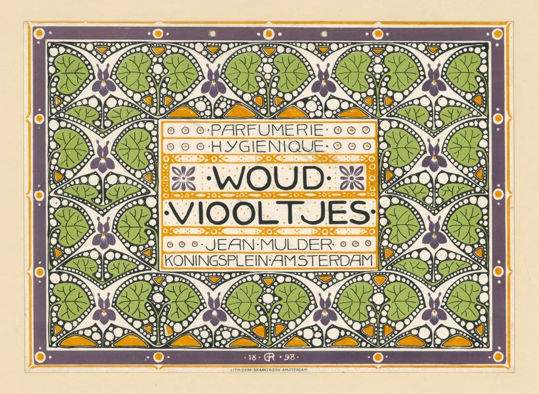Parfumerie Hygienique Woud Viooltjes Jean Mulder Koningsplein Amsterdam Wall Art by Edmond Georges Reuter - High-Resolution Digital Print