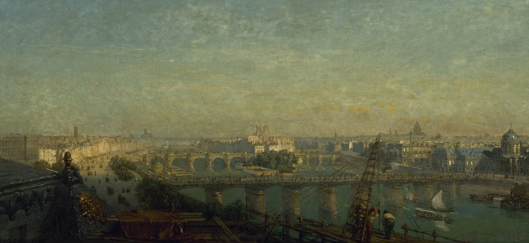 Paris Du Cote Du Levant Vue Prise Des Toits Du Louvre Wall Art by Victor Navlet - High-Resolution Digital Print