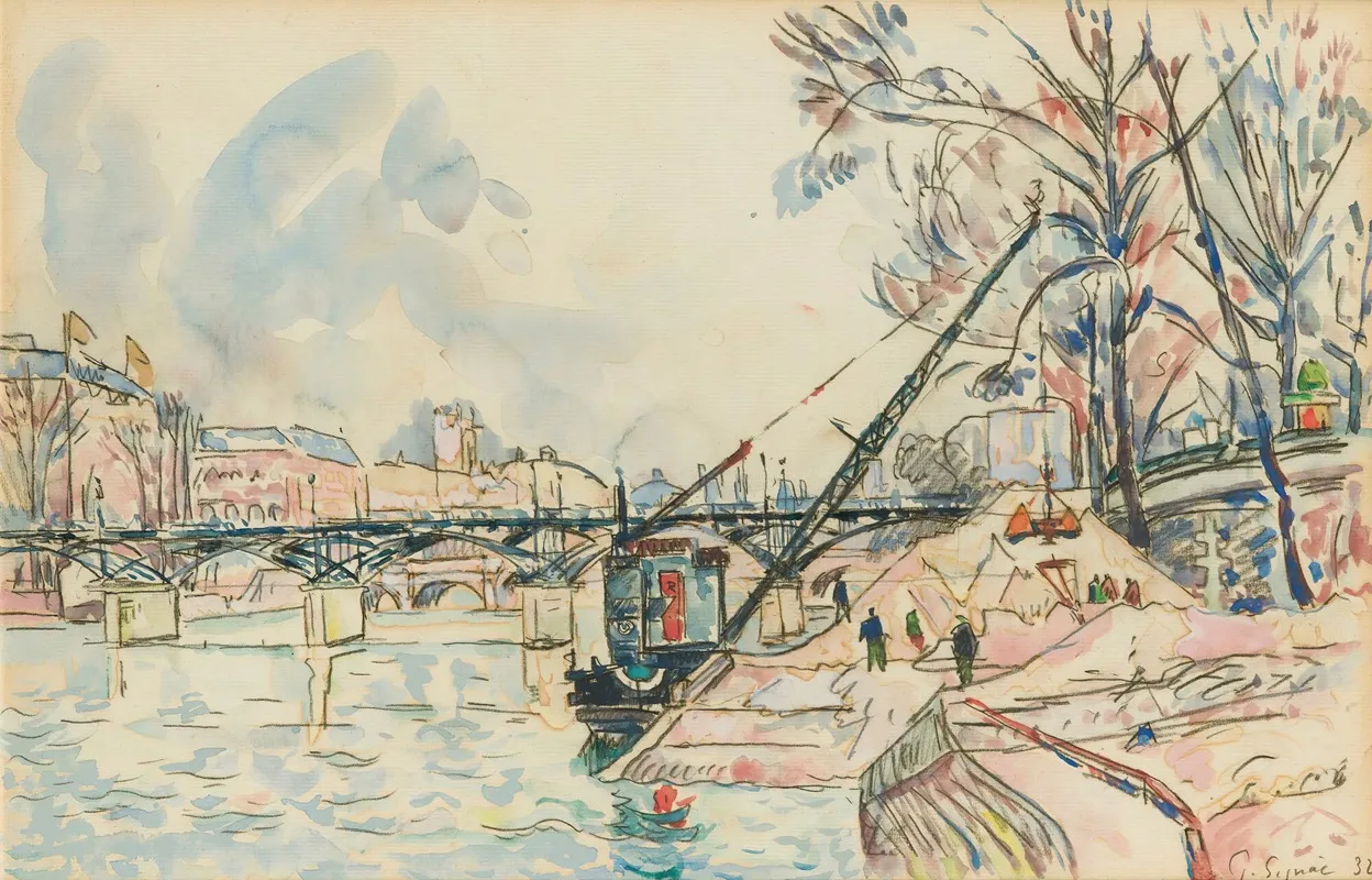 Paris La Seine Au Pont Des Arts