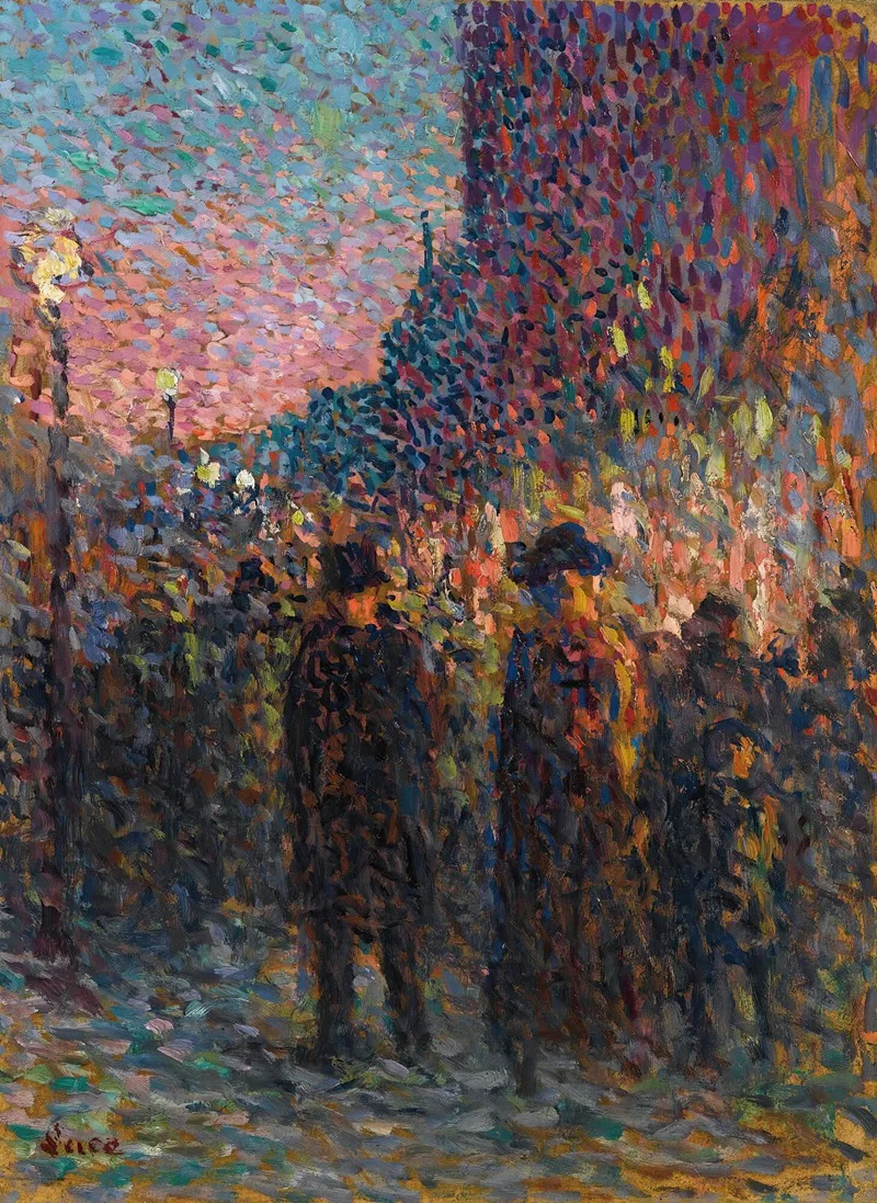 Paris Les Boulevards La Nuit Wall Art by Maximilien Luce - High-Resolution Digital Print