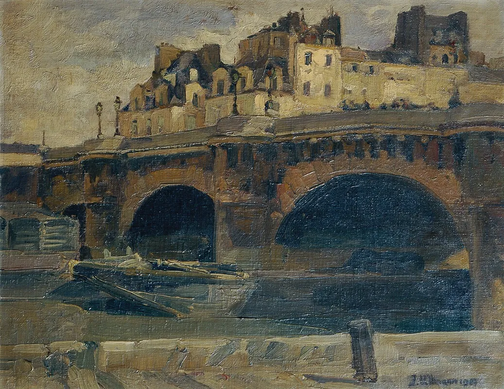 Pariser Landschaft Mit Pont Neuf Wall Art by Julius Ullmann - High-Resolution Digital Print