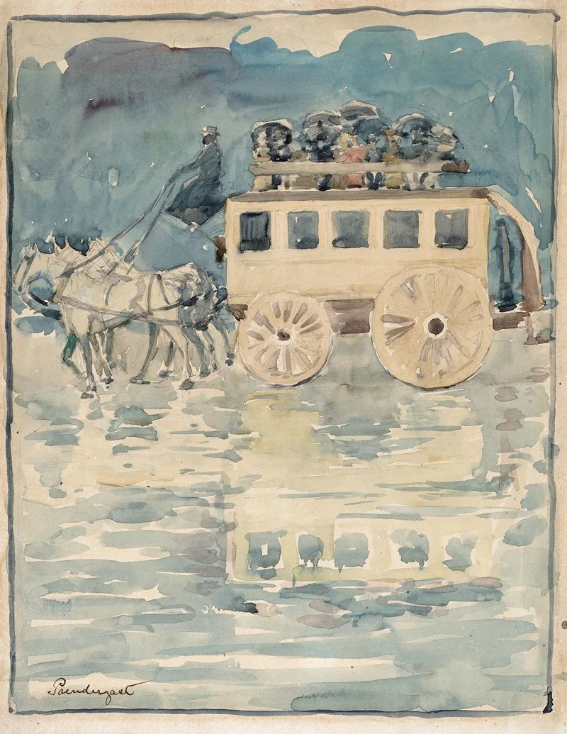 Parisian Omnibus Wall Art by Maurice Prendergast - High-Resolution Digital Print