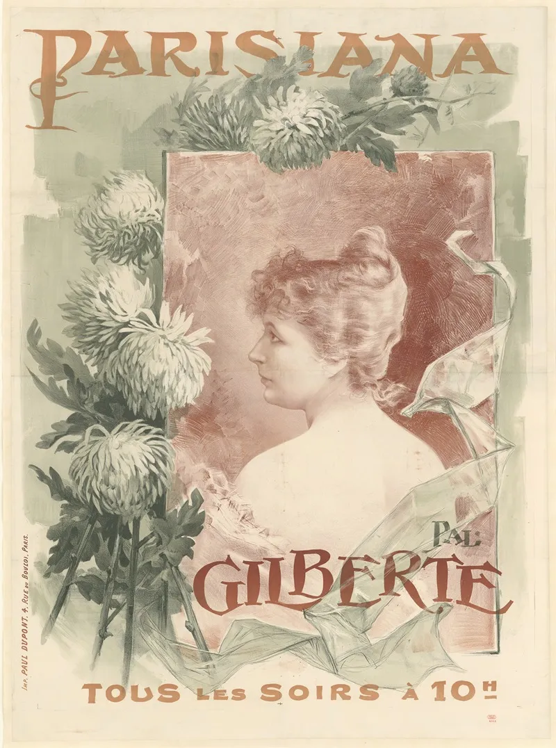 Parisiana Gilberte Tous Les Soirs A 10 H Wall Art by Pal (Jean de Paleologue) - High-Resolution Digital Print