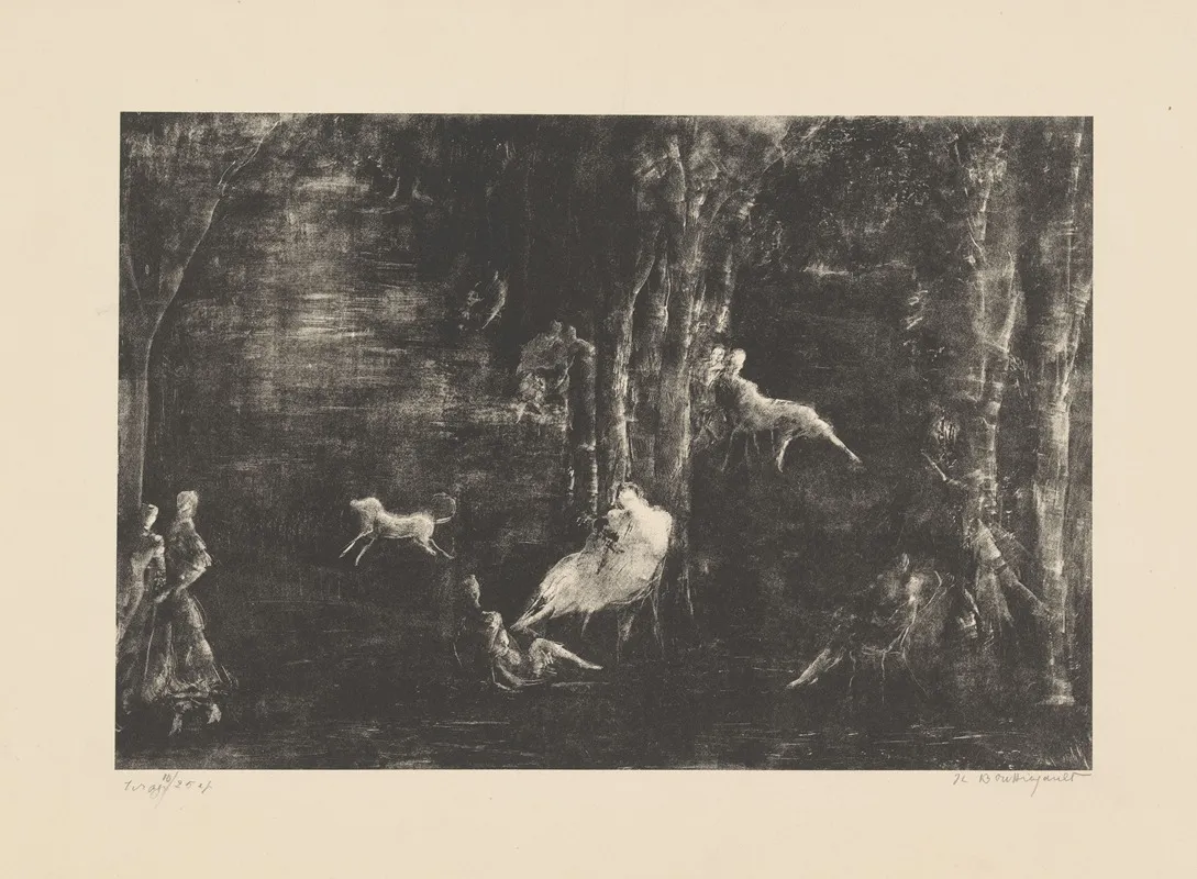 Park At Night 2 Wall Art by Jean-Louis Boussingault - High-Resolution Digital Print