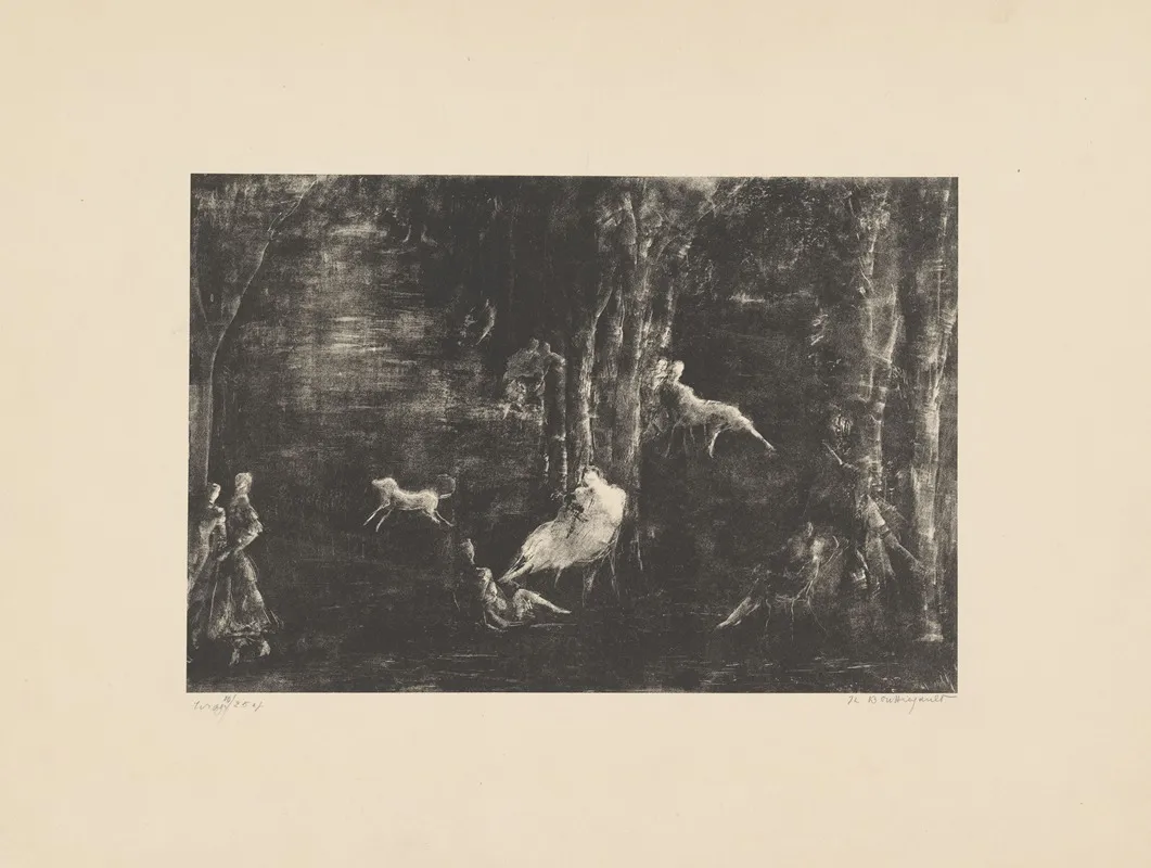 Park At Night 3 Wall Art by Jean-Louis Boussingault - High-Resolution Digital Print