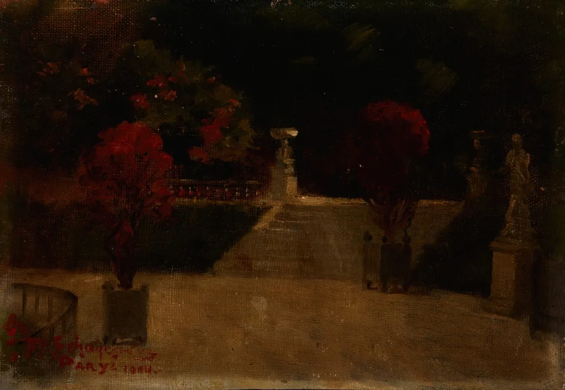 Park At Night Wall Art by Maria Schayerówna - High-Resolution Digital Print