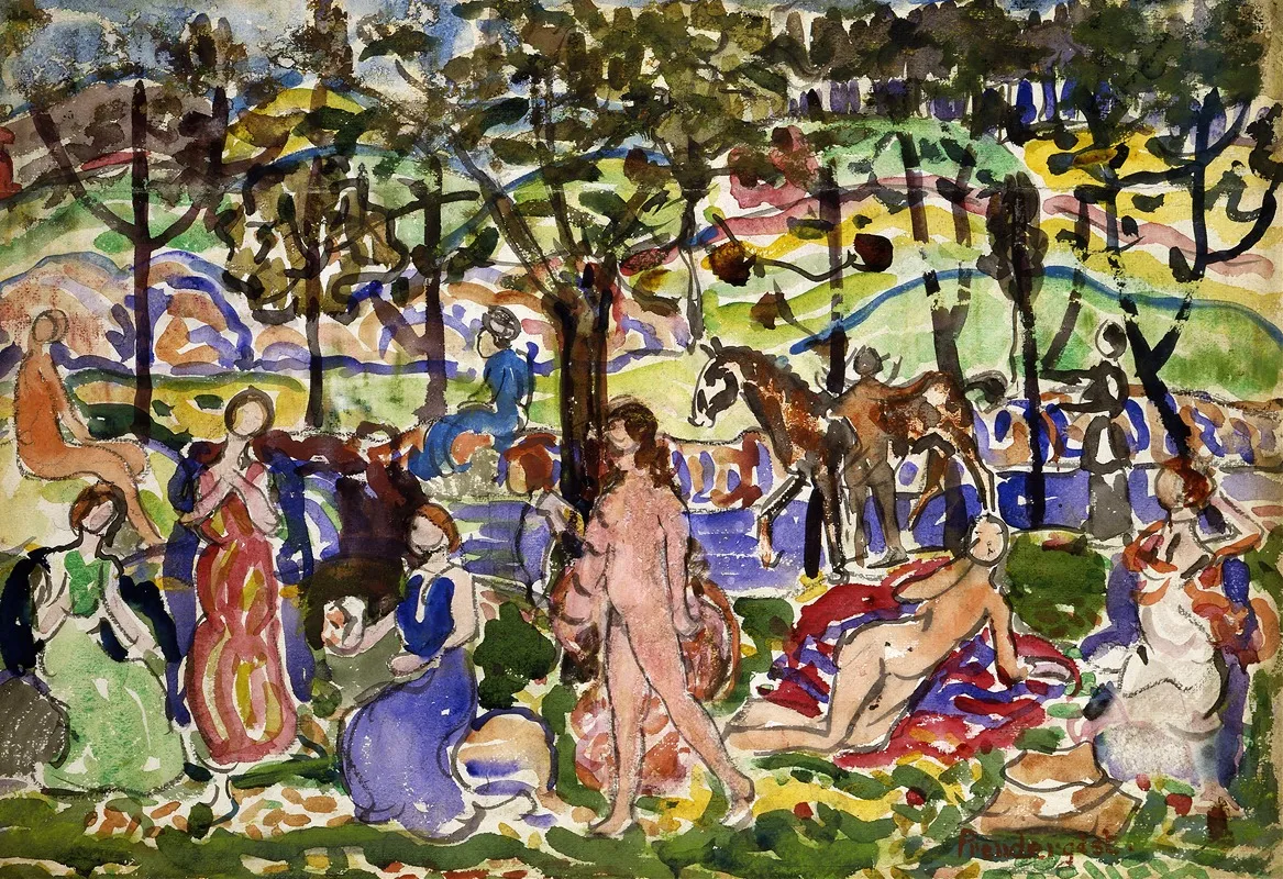 Park Scene Wall Art by Maurice Prendergast - High-Resolution Digital Print