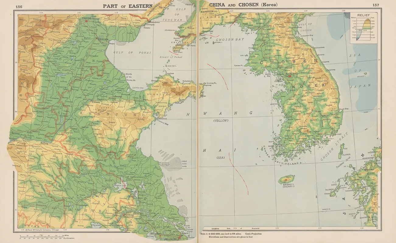 Part Of Eastern China And Chosen Korea Wall Art by John Paul Goode - High-Resolution Digital Print