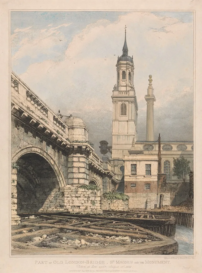 Part Of Old London Bridge St Magnus And The Monument