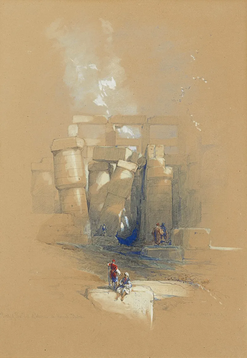 Part Of The Hall Of Columns At Karnak Thebes Egypt Wall Art by David Roberts - High-Resolution Digital Print