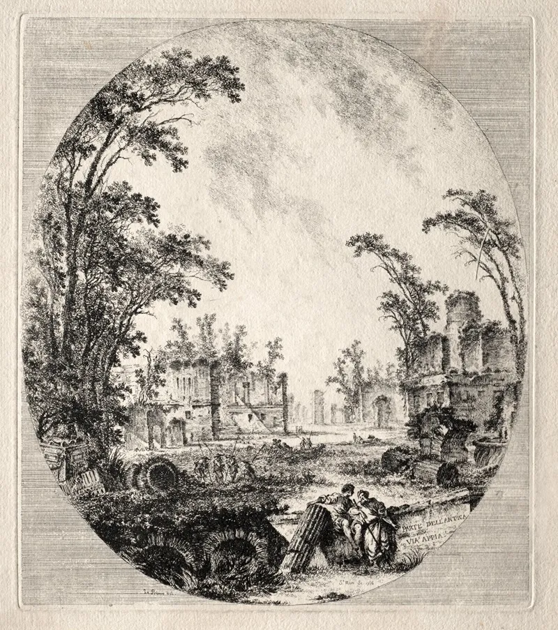 Part Of The Old Appian Way Wall Art by Jean-Claude-Richard de Saint-Non - High-Resolution Digital Print