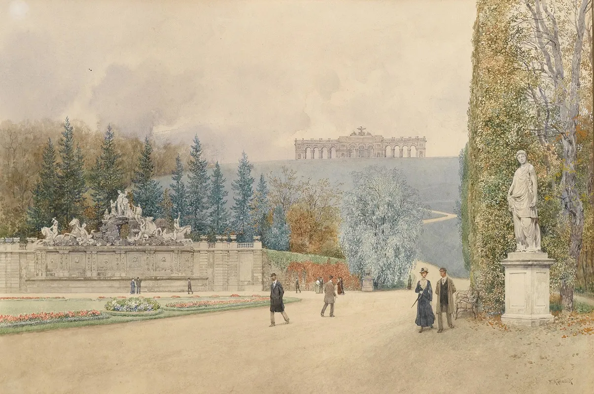 Parterre Im Schonbrunner Schlosspark Wall Art by Franz Kopallik - High-Resolution Digital Print