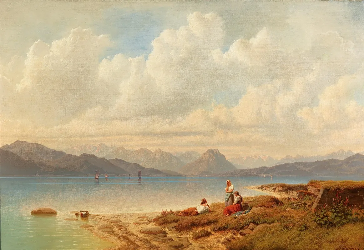 Partie Am Bodensee Scene On Lake Constance Wall Art by Maximilian Haushofer - High-Resolution Digital Print