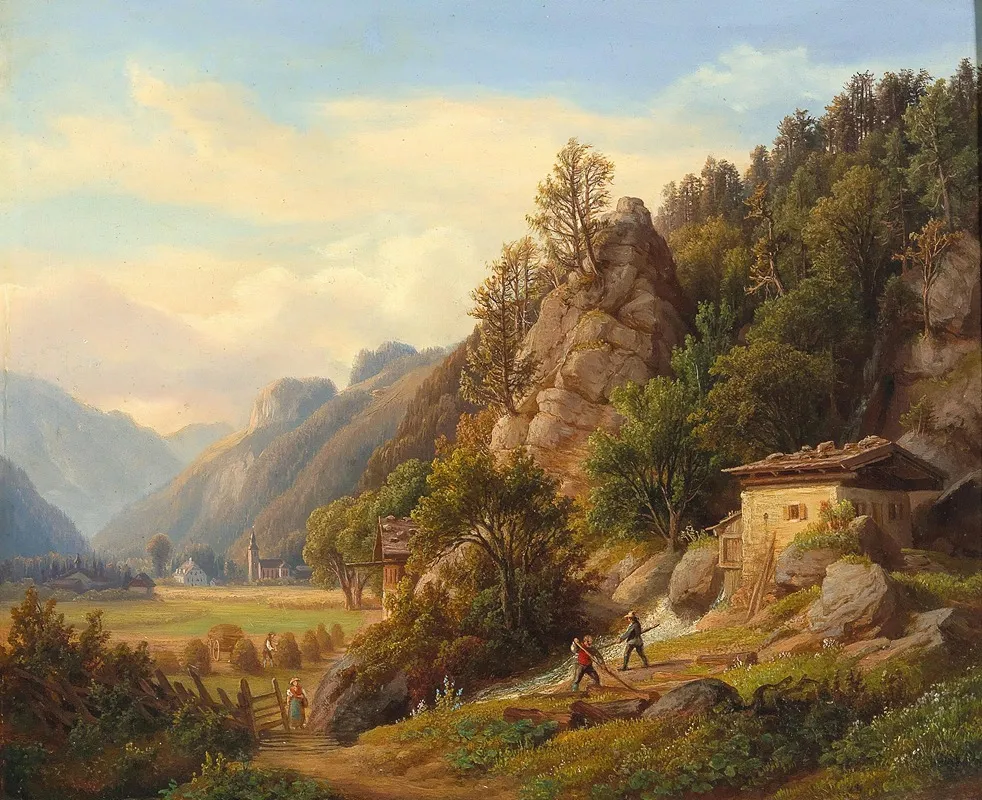 Partie Bey Frohnwies Am Wege Von Lofer Nach Salfelden Im Pinzgau Wall Art by Anton Schiffer - High-Resolution Digital Print
